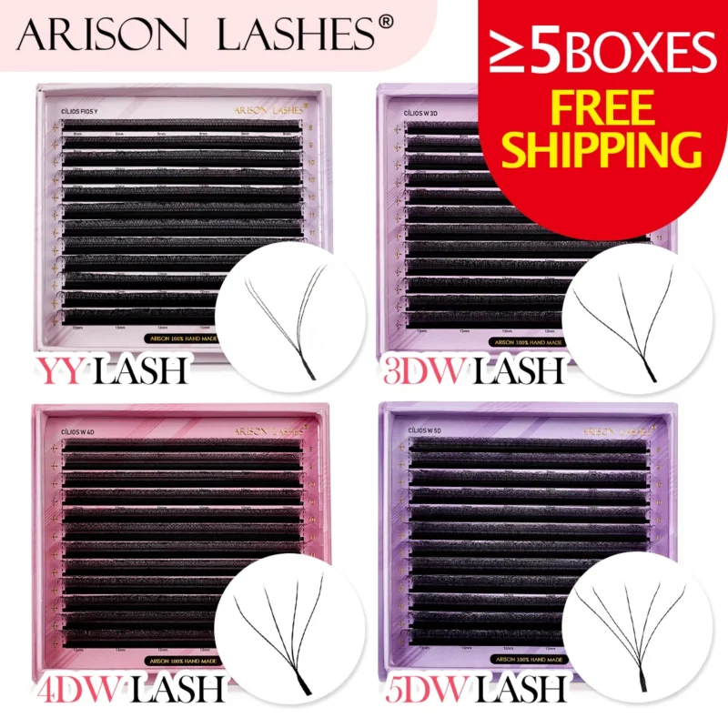 ARISON Plus 2-in-1 Premade Volume Lash Fans – YY/3D/4D/5D W-Shape Eyelash Extensions