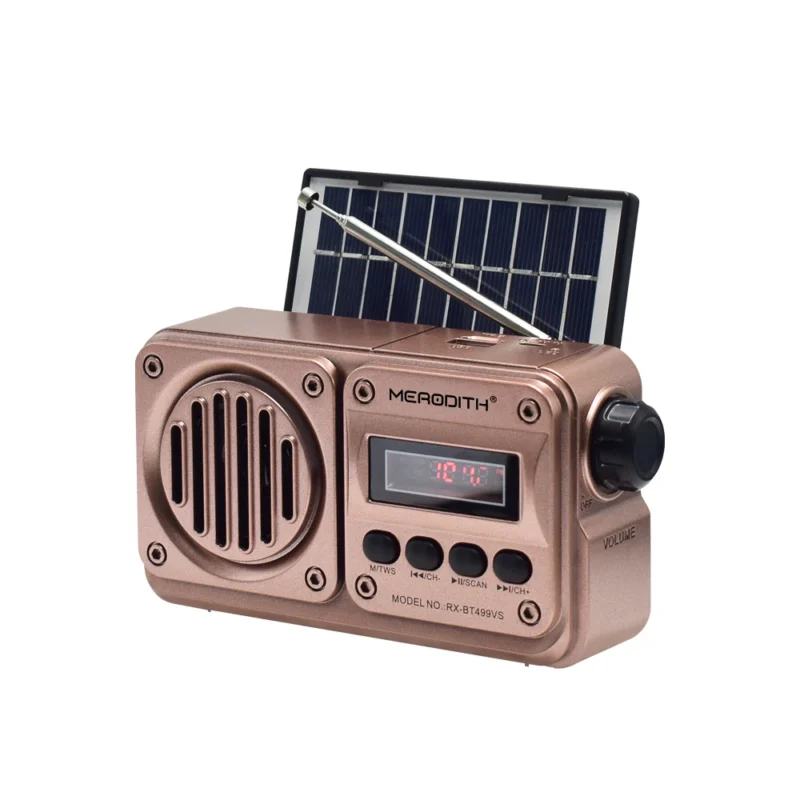 MD-499 Wireless Bluetooth Speaker - MP3, FM Radio, & Solar Charging for Emergency Use